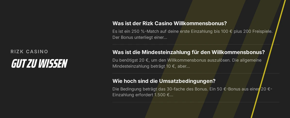 Verstehe Rizk Casino Bonusbedingungen.